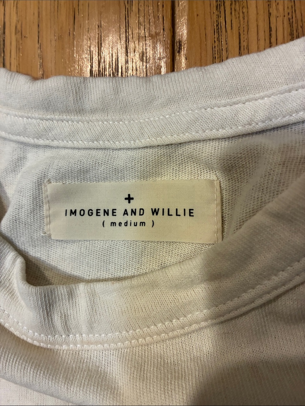 imogene + willie Off White Crewneck Tee with Black Label - Picture 2 of 6